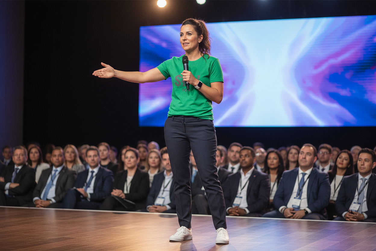 entrepreneur speaking to an audience